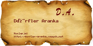 Dörfler Aranka névjegykártya